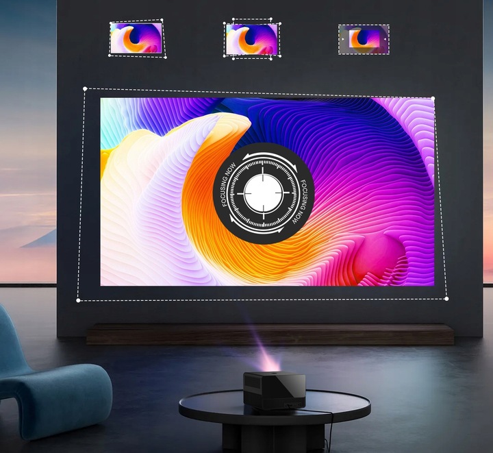 RZUTNIK PROJEKTOR LED AUTOFOCUS ANDROID TV 11 4K FULL HD WIFI PILOT BT