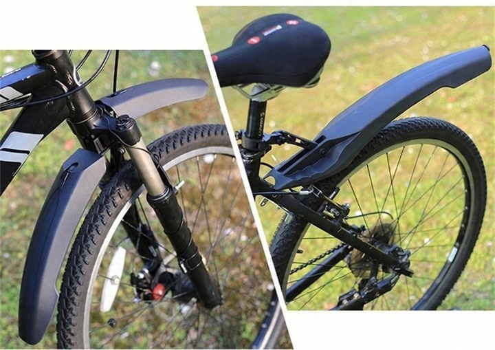 BŁOTNIKI ROWEROWE ZESTAW KOMPLET PRZÓD TYŁ WACHLARZE 26 27 28 29 CZARNY