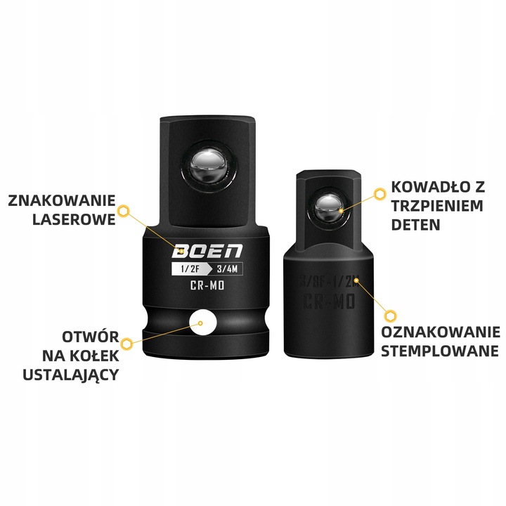 REDUKCJE ADAPTER REDUKCYJNE 1/2 1/4 3/8 3/4 CRMO