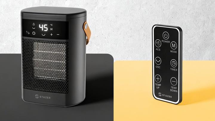 Termowentylator farelka nagrzewnica elektryczna cichy grzejnik timer pilot