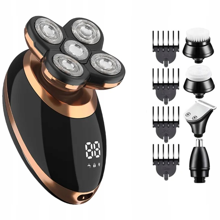 Golarka Męska 5W1 Maszynka do Golenia Brody, Włosów i Głowy - Trymer Alpha