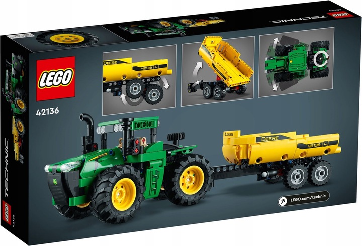 LEGO TECHNICS 42136 Traktor Ciągnik JOHN DEERE z przyczepą + KATALOG LEGO
