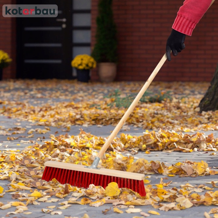 MIOTŁA SZCZOTKA 500 MM ULICÓWKA PCV ZAMIATACZ ZMIOTKA Z DREWNIANYM