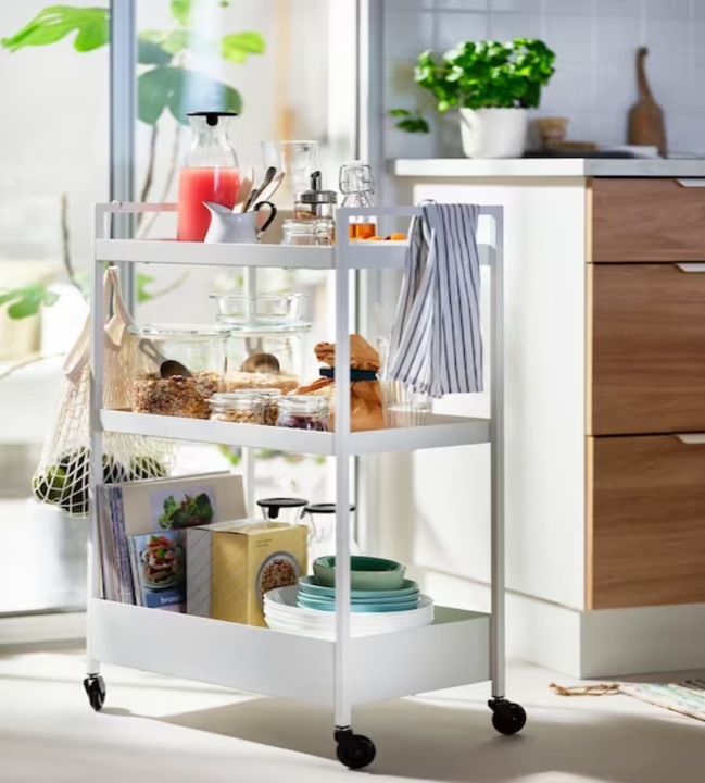 IKEA NISSAFORS WÓZEK KUCHENNY WÓZEK NA KÓŁKACH REGAŁ MOBILNY BAREK 3