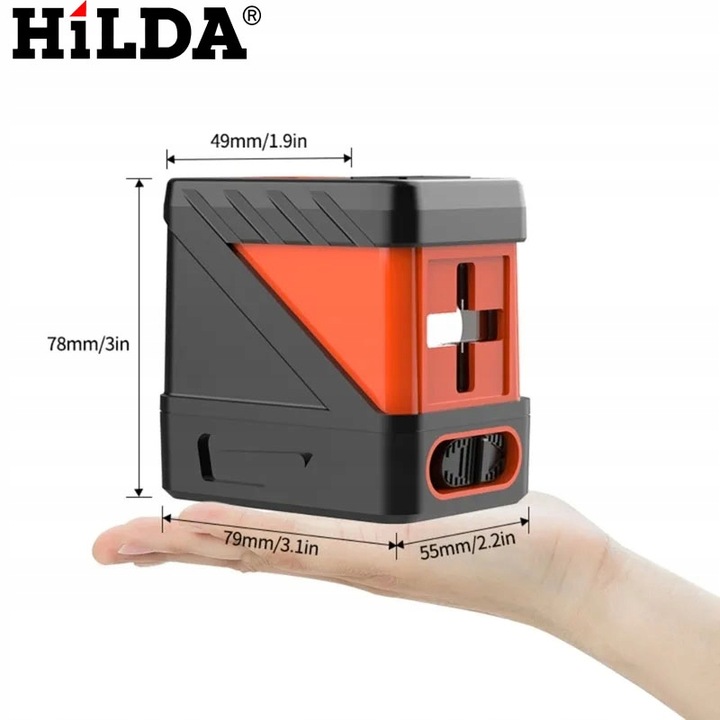 HILDA POZIOMICA LASEROWA MINI MAŁY LASER KRZYŻOWY SAMOPOZIOMUJĄCY