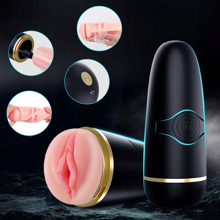Realistyczne wibracje Męski masturbator Automatyczny 3D POCHWA