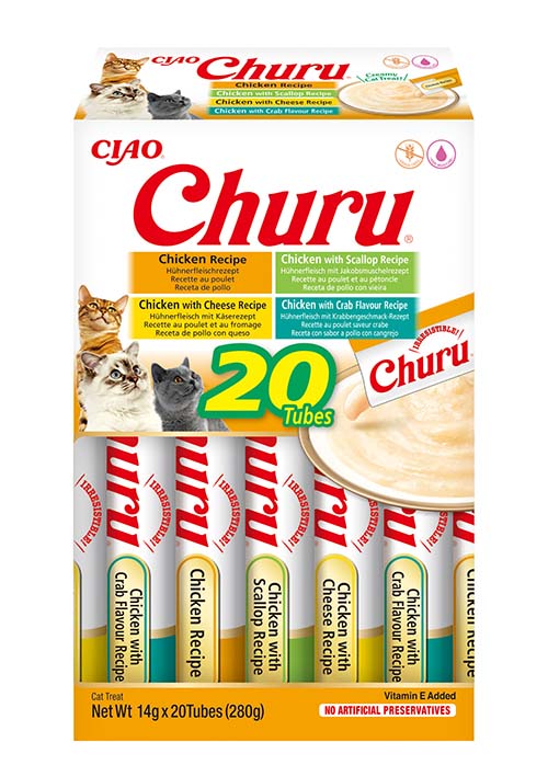 INABA CAT CHURU VARIETIES CHICKEN Mix Przysmak dla kota kurczak 20x14g+2x14