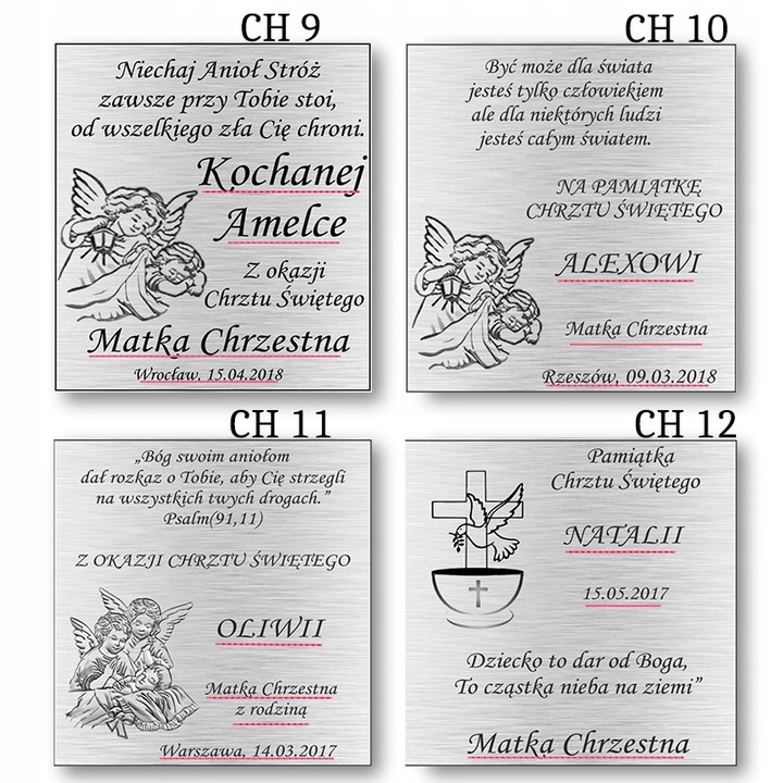 SREBRNY OBRAZEK PAMIĄTKA CHRZTU ŚWIĘTEGO ANIOŁEK ANIOŁ STRÓŻ CHRZEST GRAWER