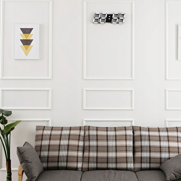 ZEGAR ELEKTRONICZNY WYŚWIETLACZ LED BUDZIK TERMOMETR ALARM DATA CZARNY