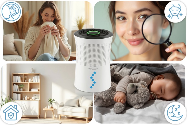 OSUSZACZ POWIETRZA POCHŁANIACZ WILGOCI CICHY 34dB LED Berdsen