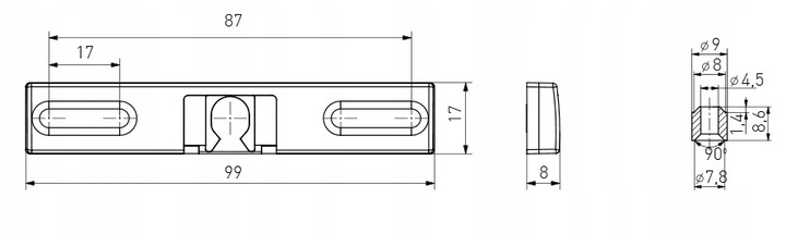 Zatrzask balkonowy + pochwyt ZŁOTY DĄB uchwyt do drzwi balkonowych