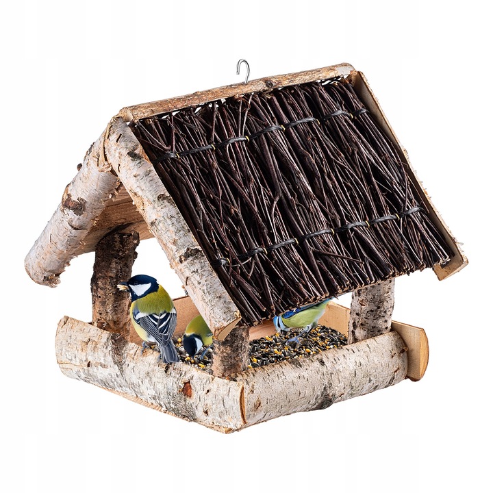 KARMNIK DLA PTAKÓW DUŻY XXL DOMEK DREWNIANY WISZĄCY BUDKA OZDOBA DO
