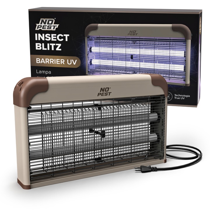 LAMPA OWADOBÓJCZA UV ŚCIENNA NO PEST NA KOMARY MUCHY ĆMY MOLE OWADY