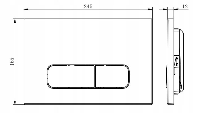PRZYCISK WC SPŁUKUJĄCY ONYX CZARNY MAT DO STELAŻA GEBERIT UP100 BASIC