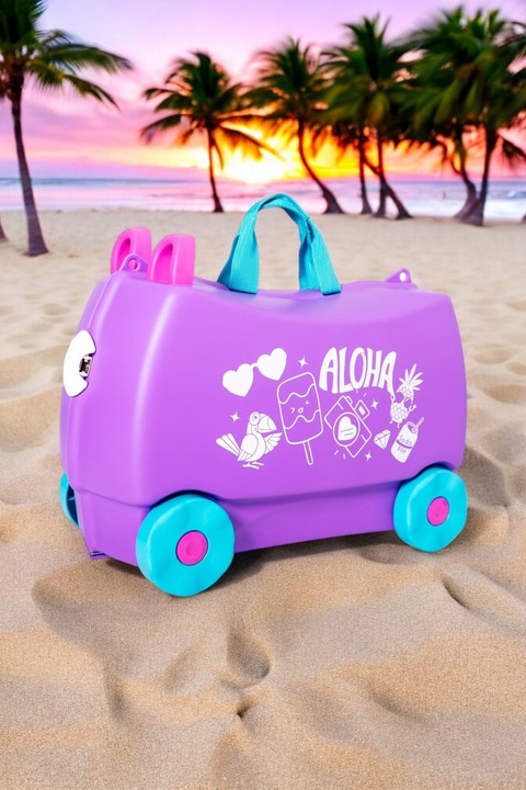 Walizka kabinowa dla dzieci jeżdżąca podróżna jeździk MAGIC TRAVEL HOLIDAY