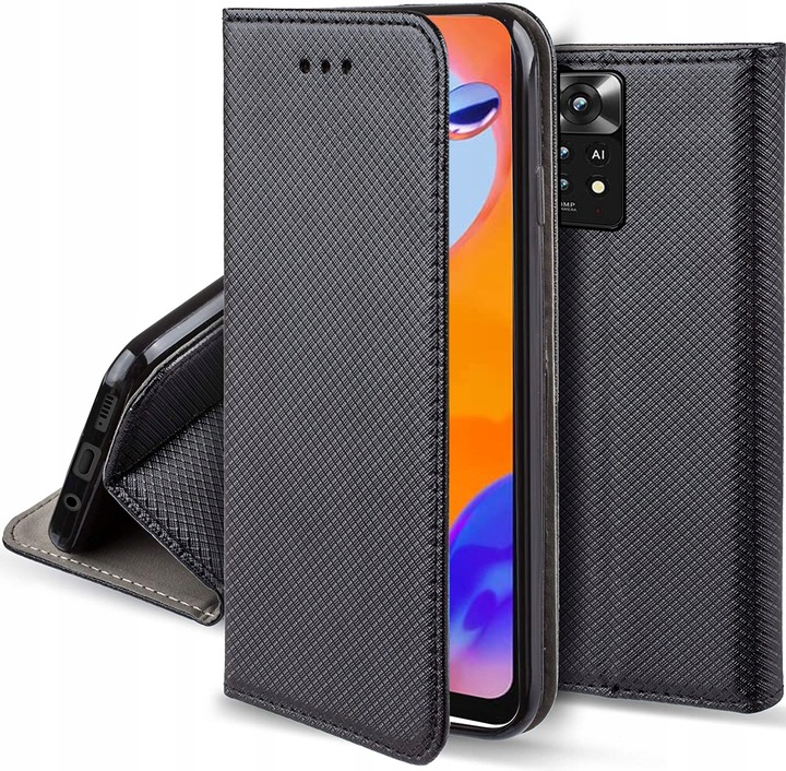 Etui Magnetyczne do Xiaomi Redmi Note 11 Pro - Zamykane na klapkę +Szkło 9h
