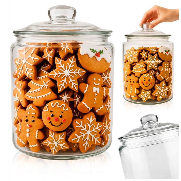 Słoik szklany 4 L pojemnik kuchenny na GRZYBY SUSZONE ŻYWNOŚĆ MĄKĘ KAWĘ