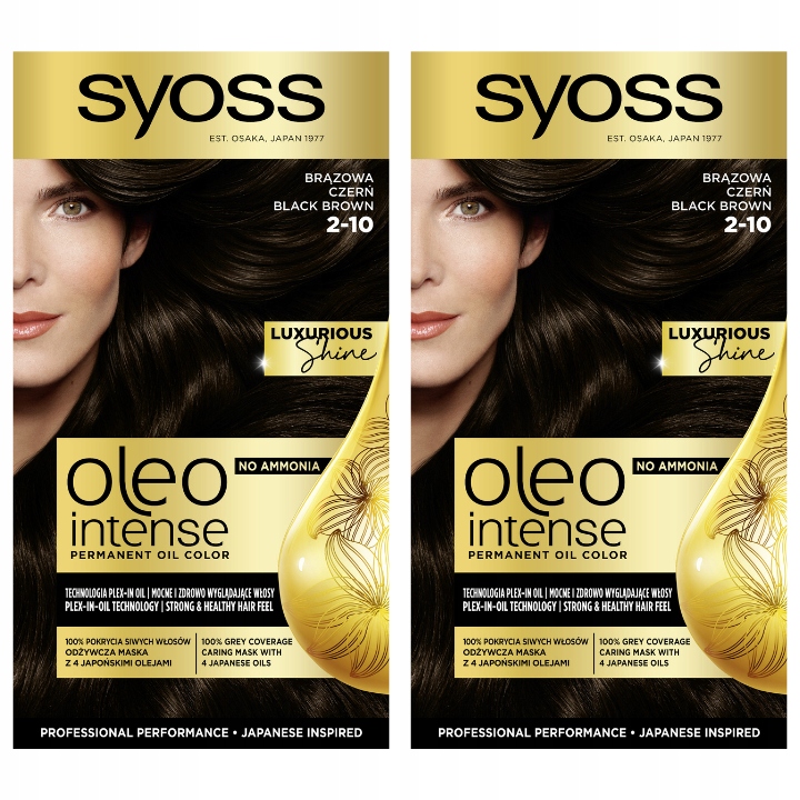 Syoss Oleo Farba do Włosów Brązowa Czerń 2-10 x 2
