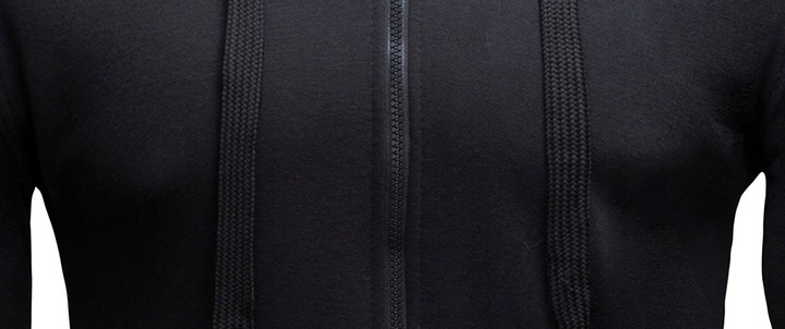 BL08 cza r. XL GŁADKA ROZPINANA BLUZA Z KAPTUREM