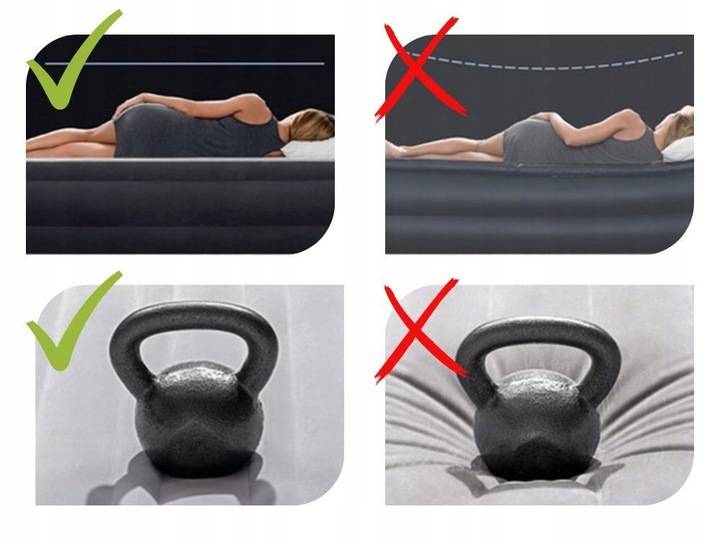 Materac Dmuchany Dwuosobowy Welurowy Łóżko Intex z Pompką MODEL 2024