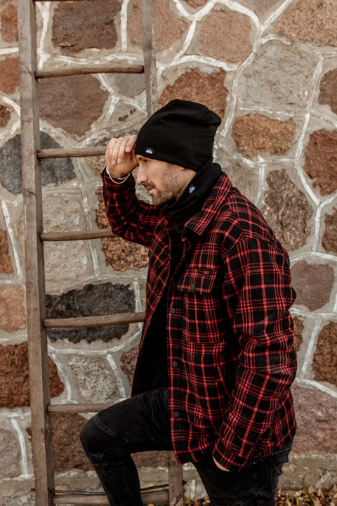 Komplet męski na POLARZE czapka + komin Czarny