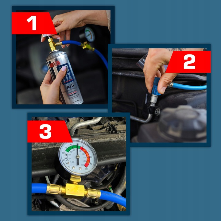 GAZ DO KLIMATYZACJI CarFix AC R134A Czynnik Olej Uszczelniacz Osuszacz 5w1