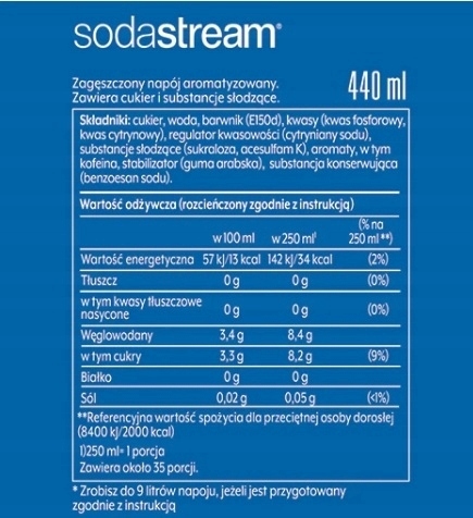 Syrop koncentrat do wody Soda Stream Pepsi 440 ml