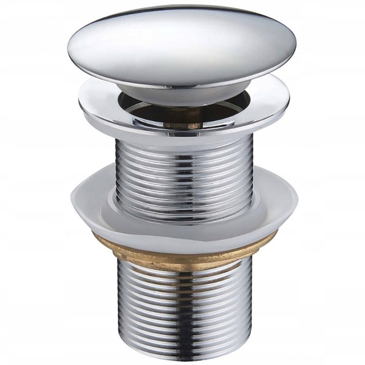 KOREK UMYWALKOWY AUTOMATYCZNY BEZ PRZELEWU klik klak SREBRNY