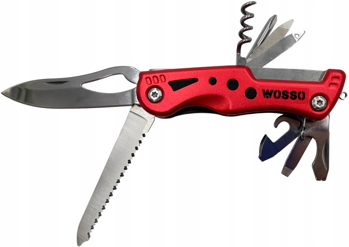 NÓŻ MULTITOOL SCYZORYK z LATARKA LED WIELOFUNKCYJNY 12w1 NOŻYK SKŁADANY PRO