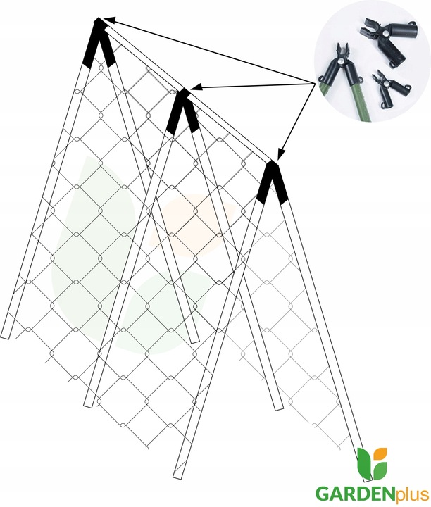 Podpora z siatką do ogórków i pomidorów 180 cm - Stelaż do roślin pnących