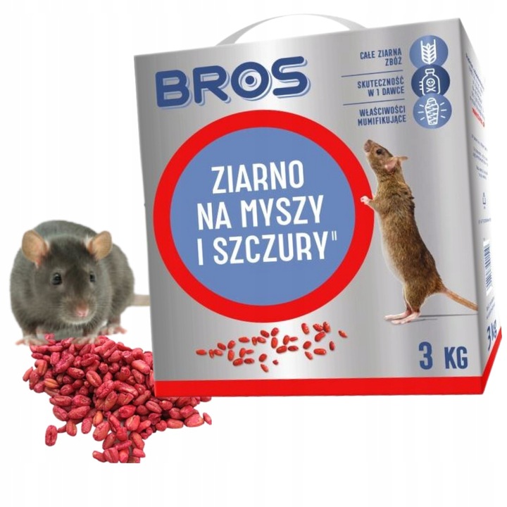 TRUTKA Ziarno na myszy i szczury BROS 3 kg SILNE