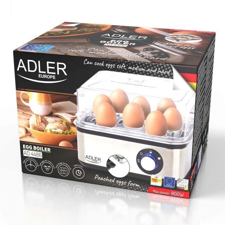 Jajowar Adler AD4486 NA 8 JAJEK AUTOMAT DO GOTOWANIA JAJ 4486