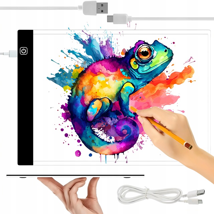 Tablica Do Szkicowania Deska Kreślarska Tablet Graficzny LED Kalka A4