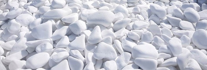 KAMIEŃ BIAŁY THASSOS OTOCZAK GRECKI DO OGRODU DEKORACYJNY 2-4cm 20kg
