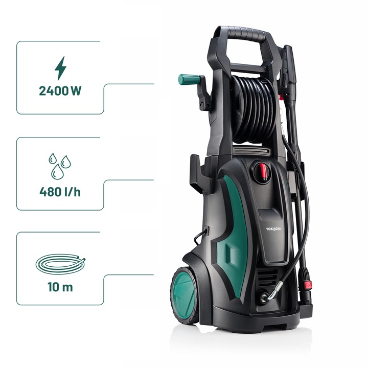 MOCNA MYJKA CIŚNIENIOWA 180bar POMPA ALUMINIOWA 2400W TURBO L8 +