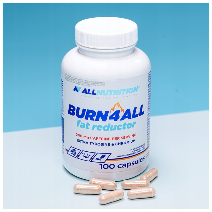 ALLNUTRITION BURN4ALL SPALACZ TŁUSZCZU 100 KAP ODCHUDZANIE REDUKCJA ENERGIA