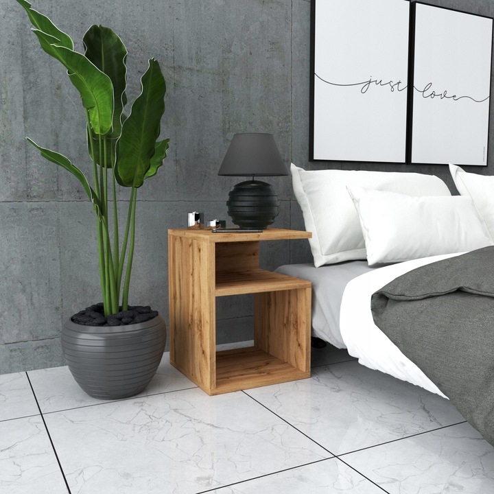 Szafka Nocna Dąb Wotan 32 CM Szerokość Bez Szuflad Stolik Nocny