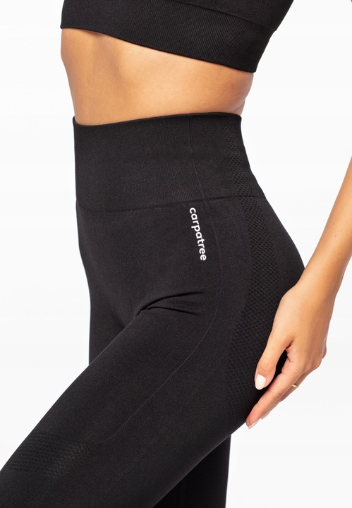 Legginsy damskie czarne wysoki stan bezszwowe XS