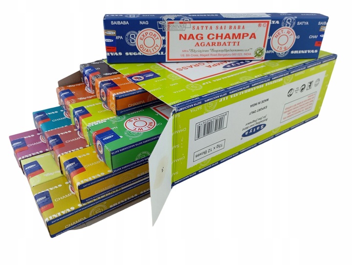 NATURALNE INDYJSKIE KADZIDEŁKA PYŁKOWE SATYA MIX 12 ZAPACHÓW nr 5 +