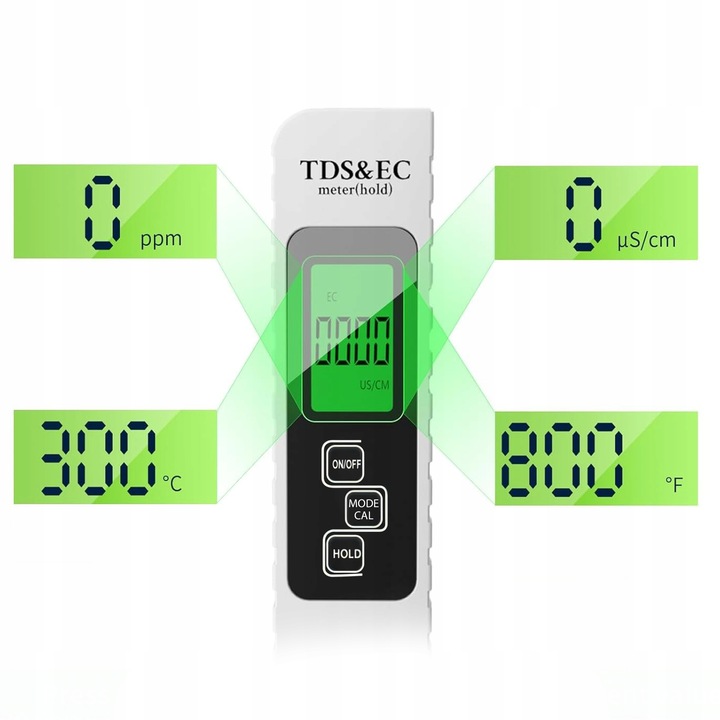 MIERNIK PH TESTER TWARDOŚCI WODY JAKOŚCI TDS EC FUNKCJA ATC TEMPERATURY