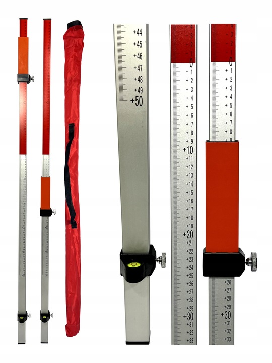 Łata laserowa niwelacyjna 2,4m do niwelatora OBUSTRONNA PODZIAŁKA !