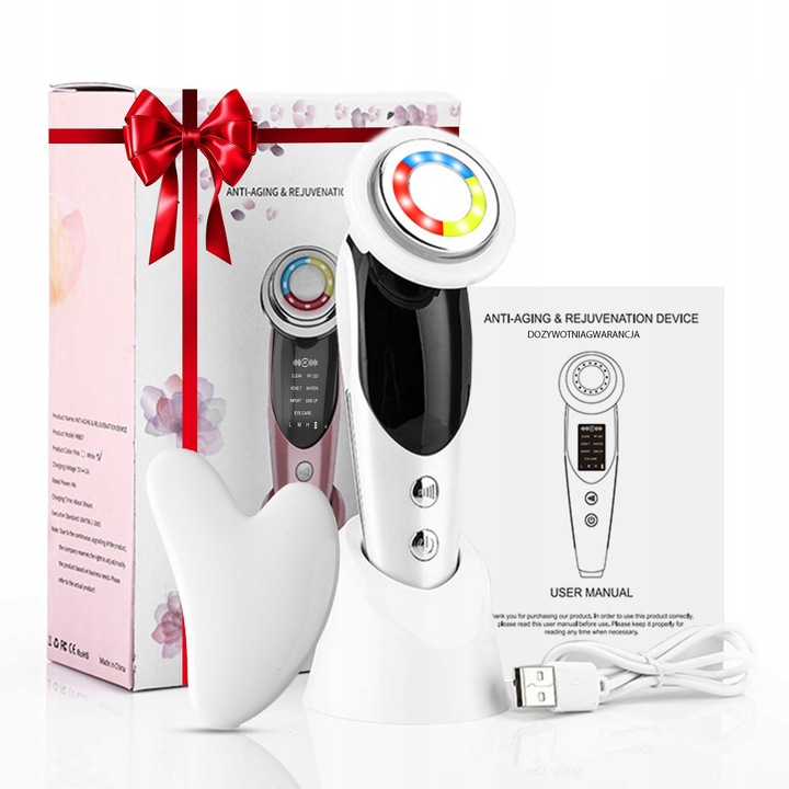 FOONNUN BEZIGŁOWA MASAŻER EMS TWARZY LIFTING 7w1 URZĄDZENIE DO MASAŻU