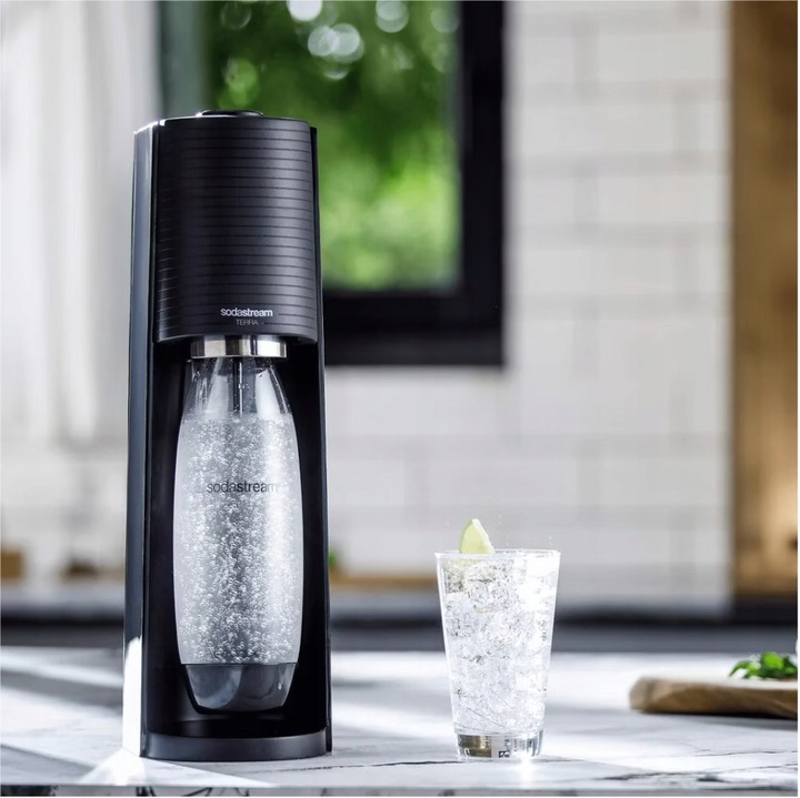 SODASTREAM Terra saturator do wody gazowanej CZARNY + 2 butelki +