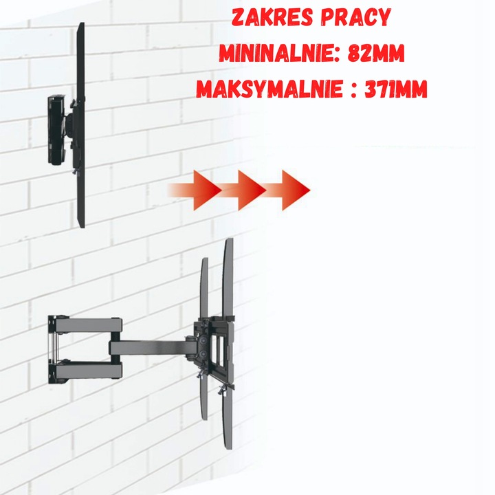 UCHWYT DO TELEWIZORA OBROTOWY UCHWYT SCIENNY WIESZAK DO TV 32-75 CALI