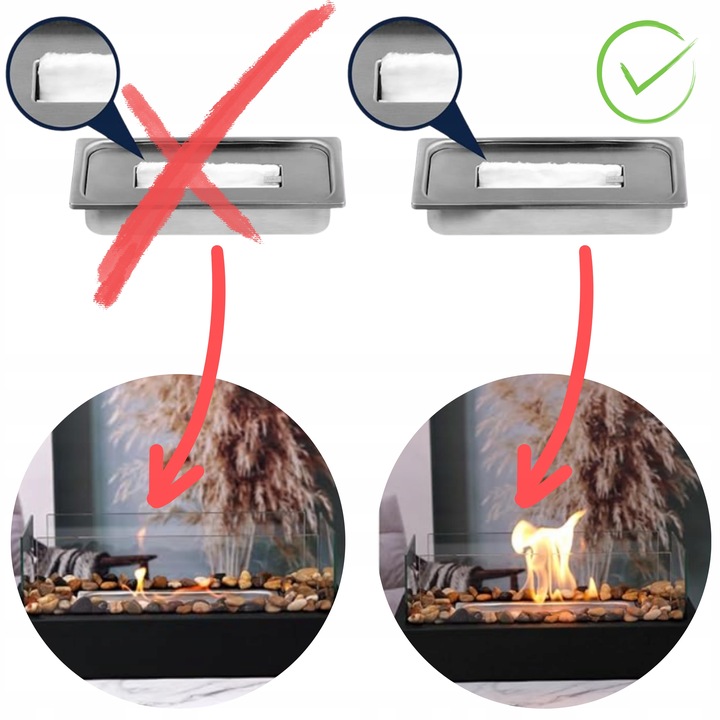 WKŁAD DO BIOKOMINKA MATA CERAMICZNA WEŁNA WATA BIO KOMINEK 20 x 30 CM