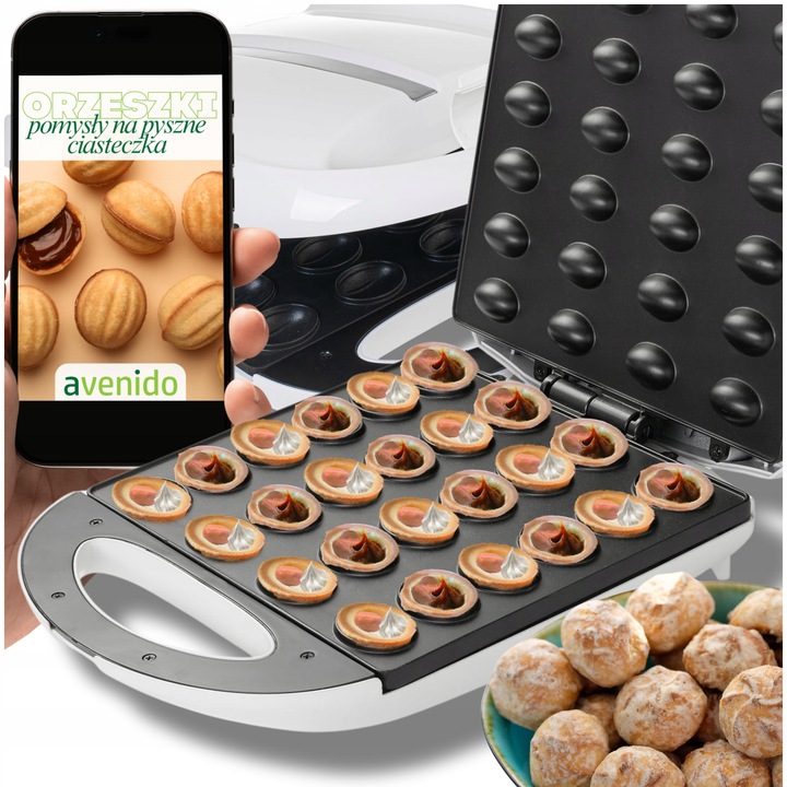 OPIEKACZ DO ORZESZKÓW CIASTEK Forma 24szt Powłoka non-stick 1600W