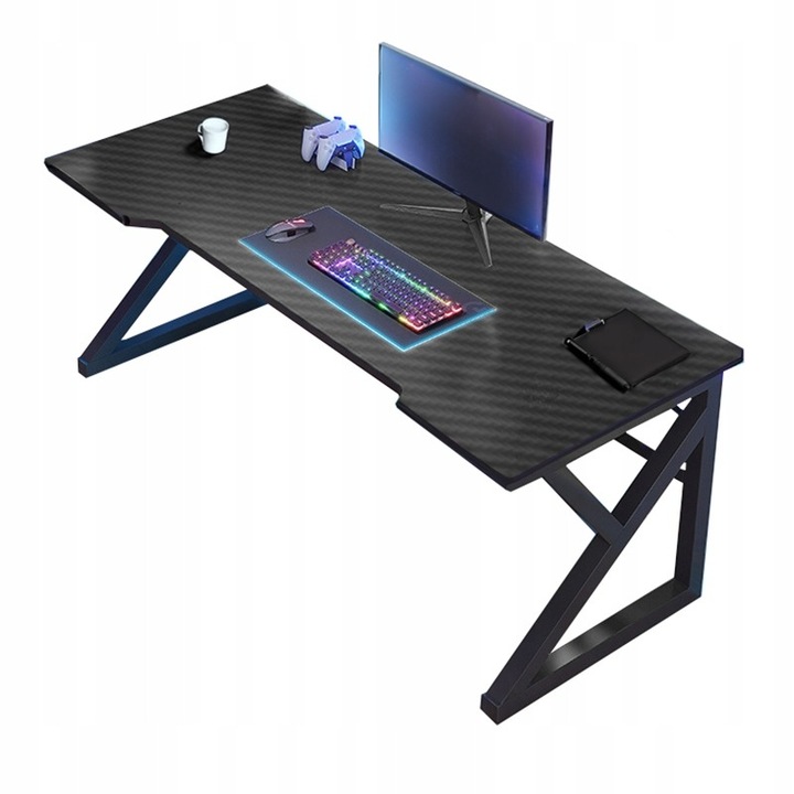 BIURKO GAMINGOWE KOMPUTEROWE CZARNE CARBON NOWOCZESNE DLA GRACZA 120