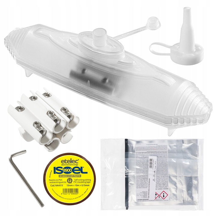 Mufa kablowa żywiczna 5x 1,5-10 mm2 Hermetyczna IPX8 1kV Etelec