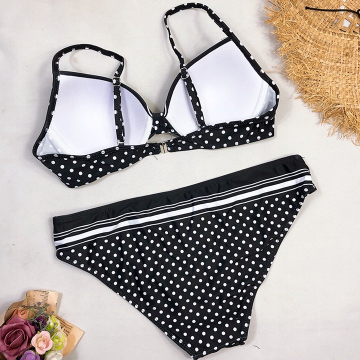 STRÓJ KĄPIELOWY DWUCZĘŚCIOWY KOSTIUM DAMSKI BIKINI USZTYWNIANY PUSH UP L 40