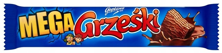 Grześki Mega Wafel przekładany kremem kakaowym w czekoladzie 48 g